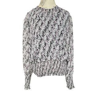 S.C. Society Floral Long Sleeve Blouse elastic wrist and Bottom Size XL EUC